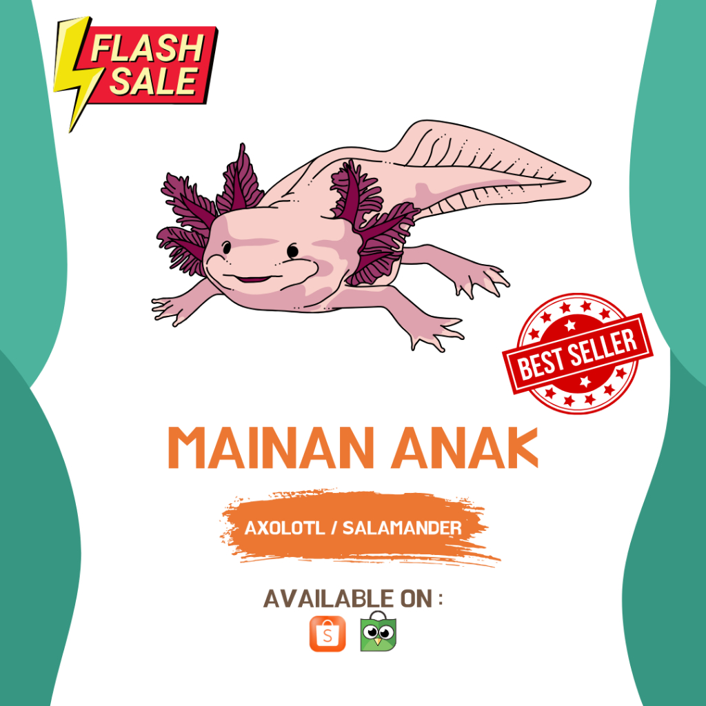MURAH MAINAN ANAK AXOLOTL/SALAMANDER PREMIUM QUALITY