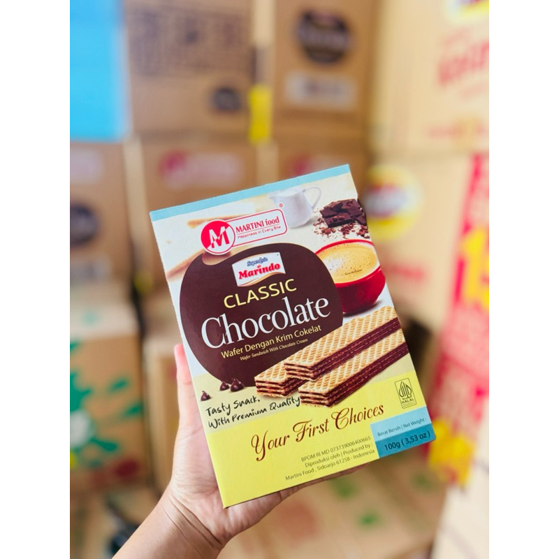 

Maknyuss1 Wafer Marindo Chocolate Dan Strawberry 1 Dus Isi 24