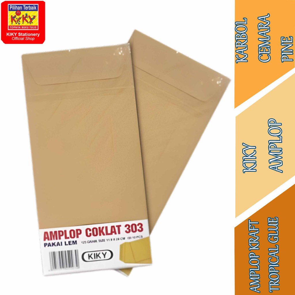

Amplop Kraft Tropical Glue - Kiky Amplop - Amplop Cokelat 303 - 125GSM Isi 10pcs