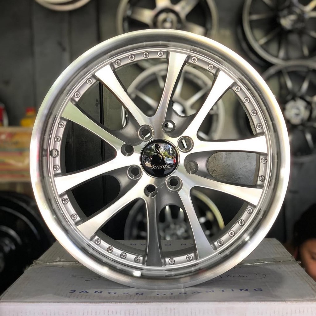 Velg Kranze LXZ Ring 16 Lebar 7/8,5 Pcd 4x100/114 Et 40/30 Warna Silver Machine Face | Velg R16 | Ve
