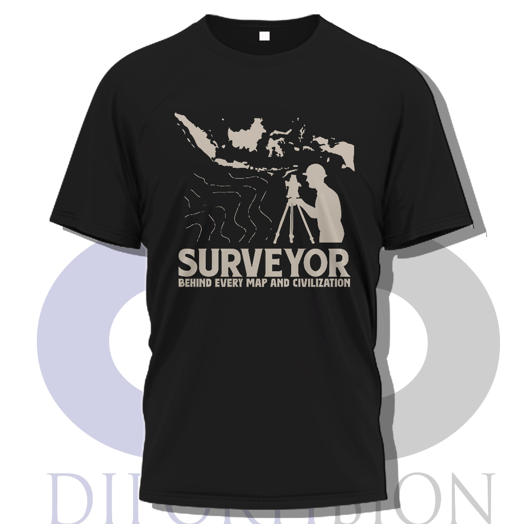Kaos Surveyor Di Balik Peta dan Peradaban | Baju Profesi Pekerja Lapangan Theodolite Keren