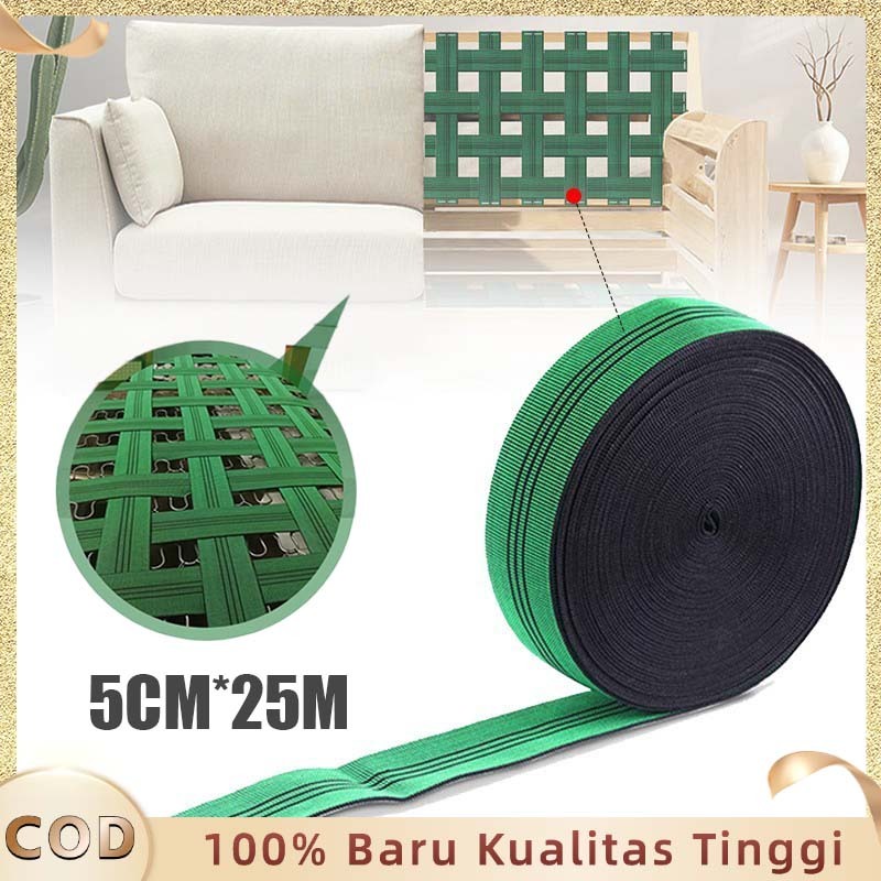 Webbing Sofa Karet Tali Karet Sofa Jok / Kasur Tali Webing Elastis 25m Webbing Sofa