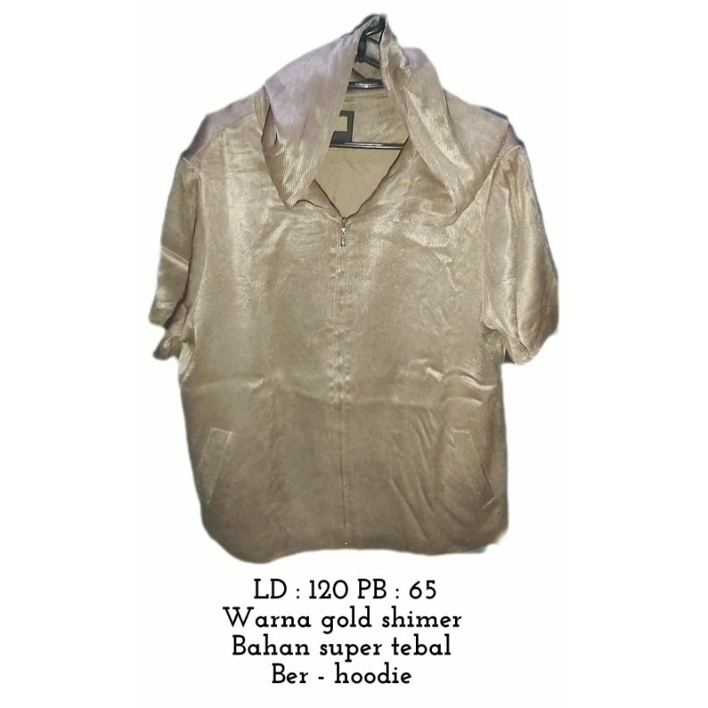 jaket hoodie lengan pendek