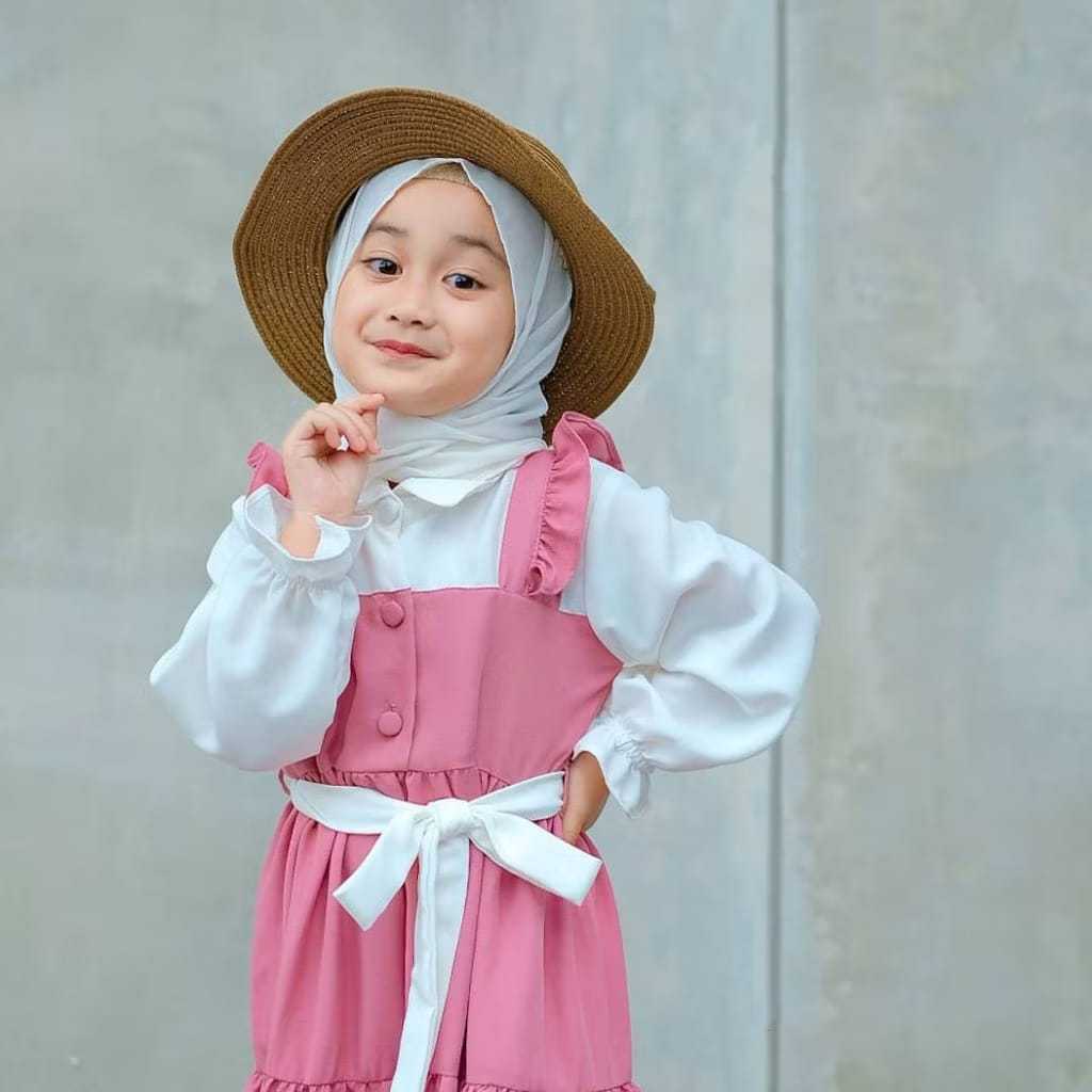 Gamis Couple Livy Anak Perempuan Terbaru 3-12 Tahun / Gamis Livya Dress Kids Crinkle Airflow Premium