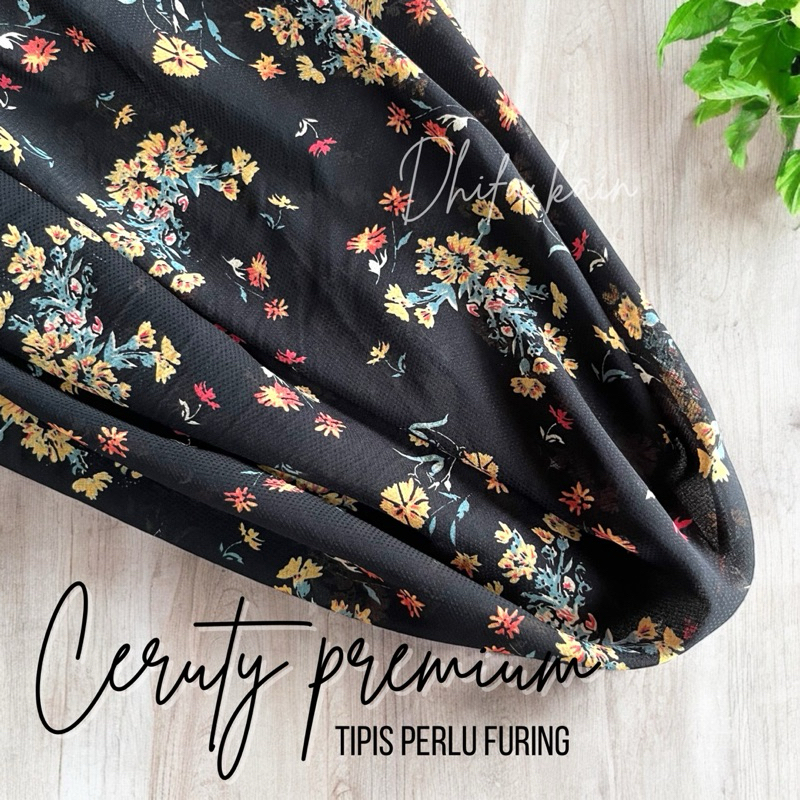 kain ceruti premium motif bunga kecil