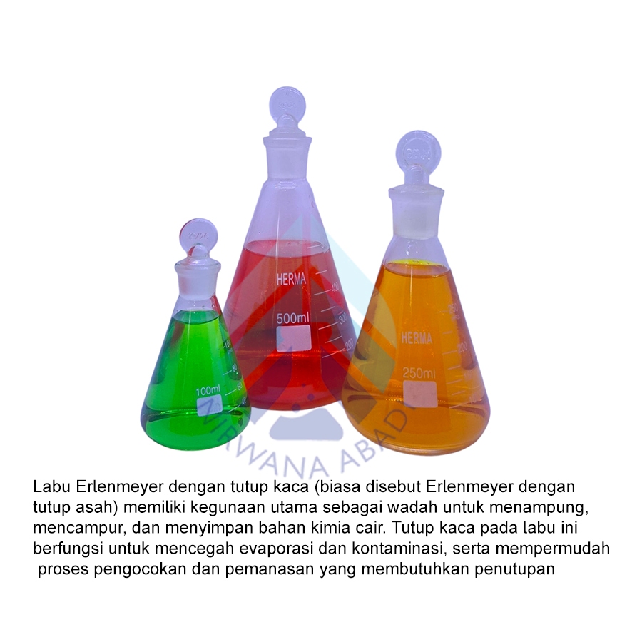 Labu Erlenmeyer Tutup Asah RRC Erlenmeyer Flask Glass Stopper China