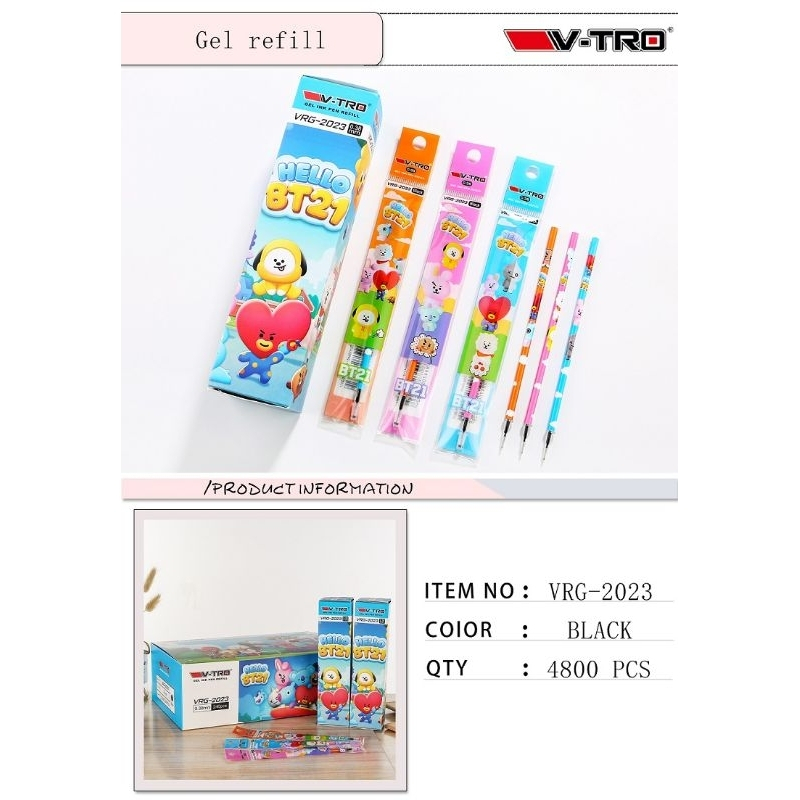 

1box=20pcs Refill Pulpen Gel Tinta Isi Ulang Pulpen Gel Karakter Fancy (upload baru yang lama di take down)