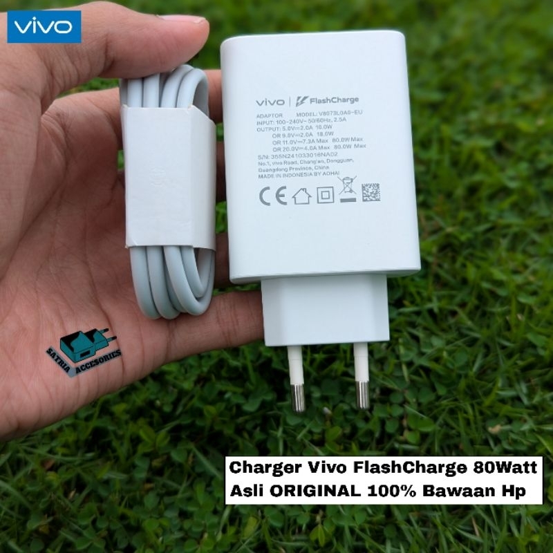 Charger Vivo FlashCharge 80Watt Asli ORIGINAL 100% Bawaan Hp