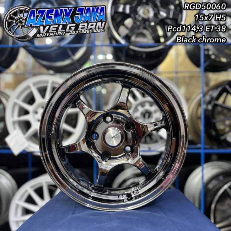 velg advan RGD2 R15 H5 black chrome