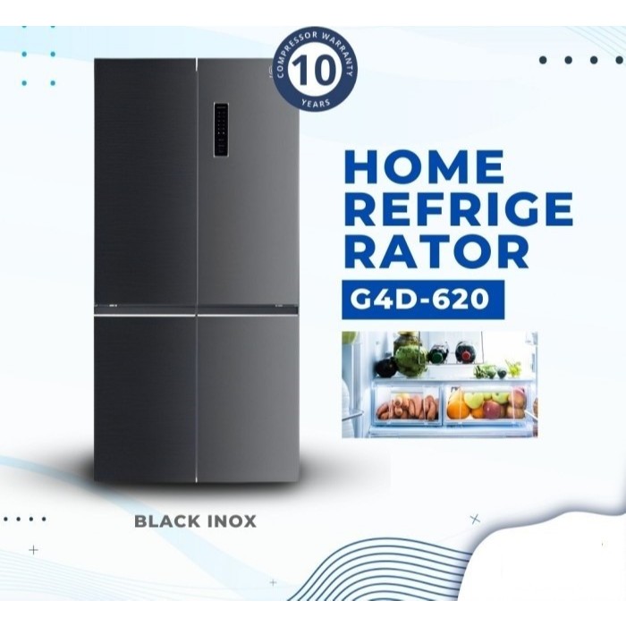 GEA G4D-620 INOX & BLACK Kulkas Inverter Side by Side G4D-620 / G4D620
