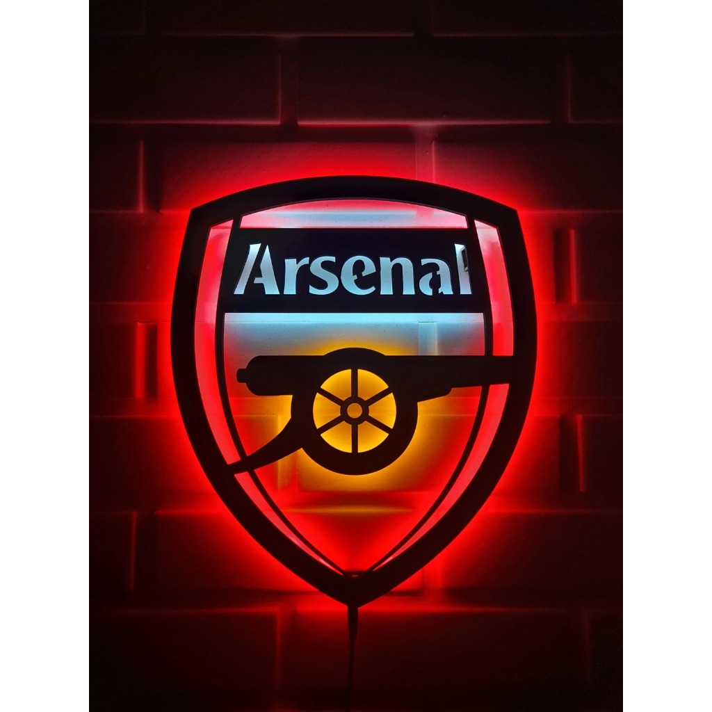 Papan Tanda LED Arsenal, Seni Dinding Arsenal, Papan Tanda Dinding Arsenal, Dekorasi Dinding Arsenal