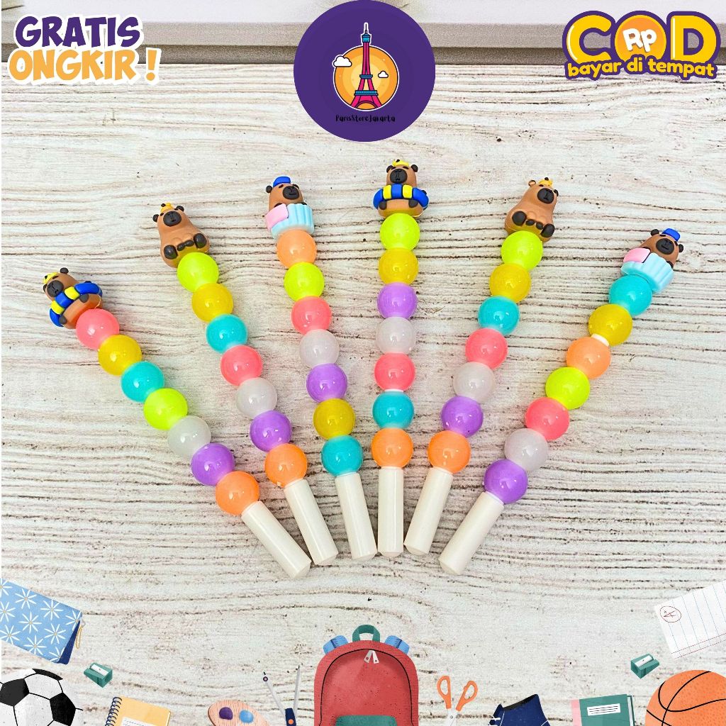 

Pulpen Gel Bola-Bola Capybara Lucu Imut Alat Tulis