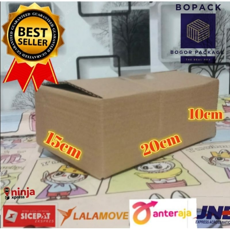 

Kardus Box Kotak Karton Dus Packing Polos UK. 20×15×10 Bflute Tebal 3 mm