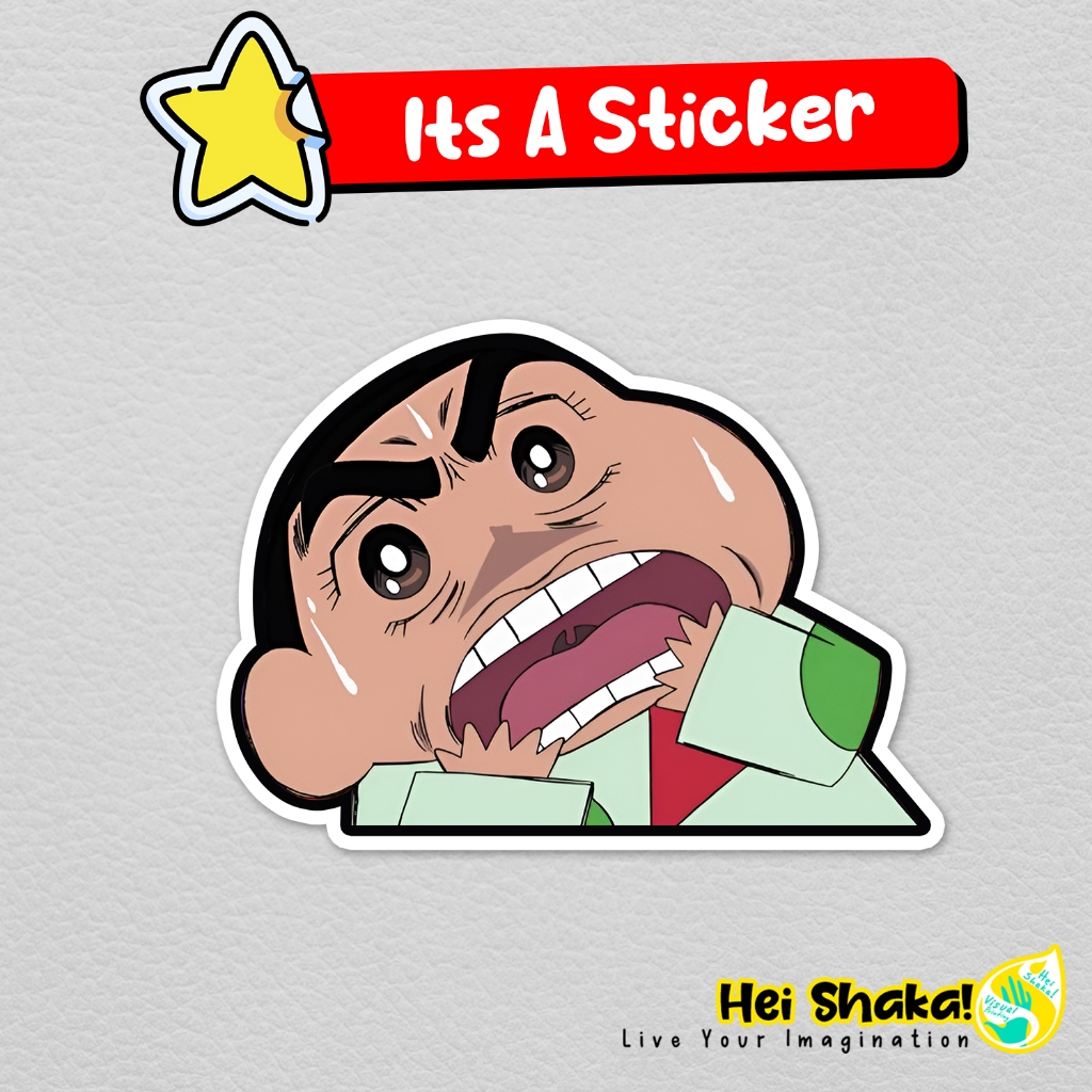 

Stiker Shocked Shinchan Sticker Vinyl Anti Air