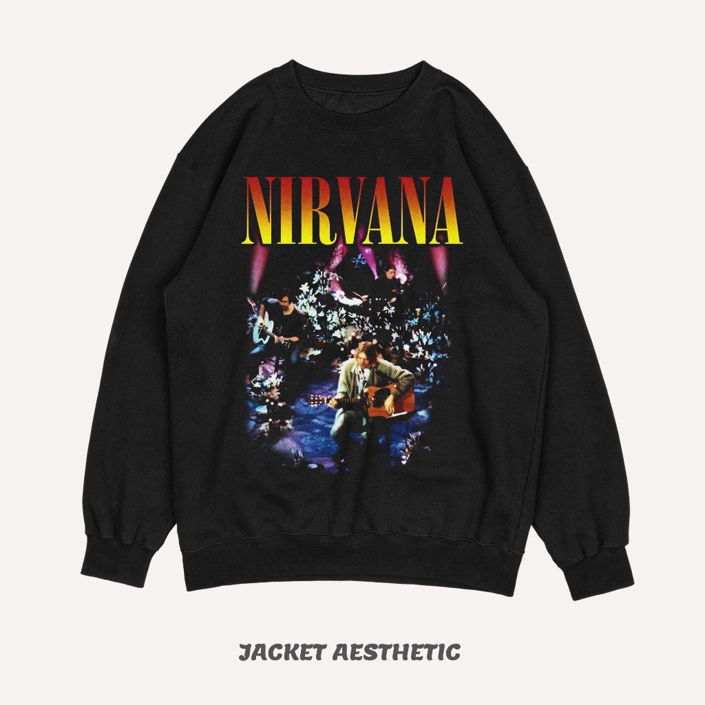 Sweatshirt Crewneck NIRVANA "Unplugged in New York" Vintage Musik Unisex