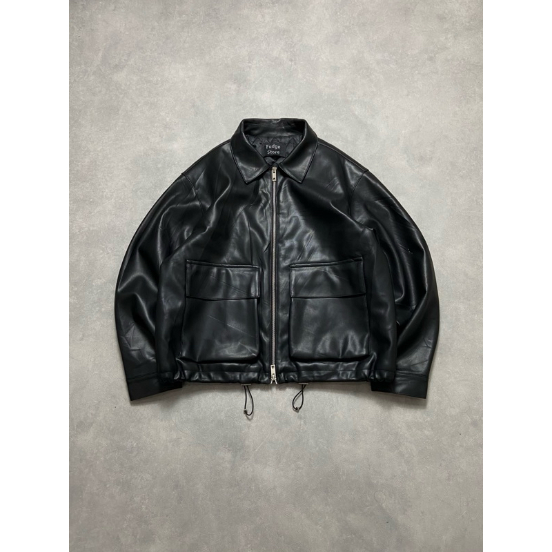Lafudge Store Double Zip Casual Leather Work Jacket