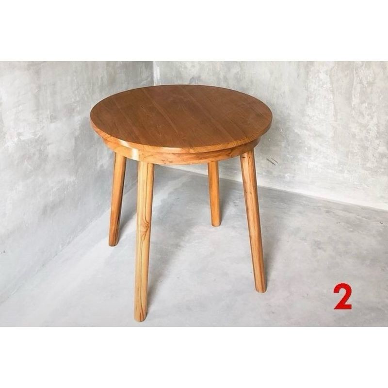 Meja Bundar Aesthetic Ruang Tamu Minimalis Kayu jati / Meja Kopi Minimalis Aesthetic Bulat