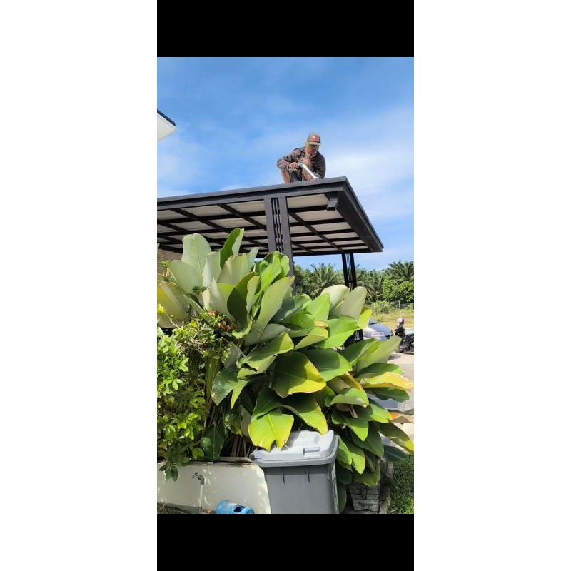 kanopi alderon double layer besi hollow 4x8 kombinasi 4x6