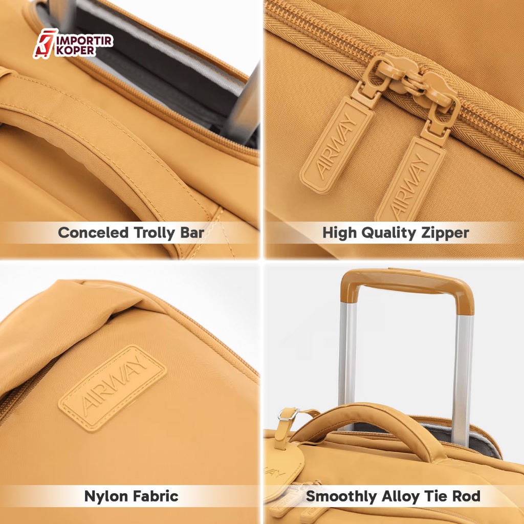 Recommended Importir Koper Joshee Airway Two Pocket Series 20 Inch Kabin Kain Nylon Premium Suitcase