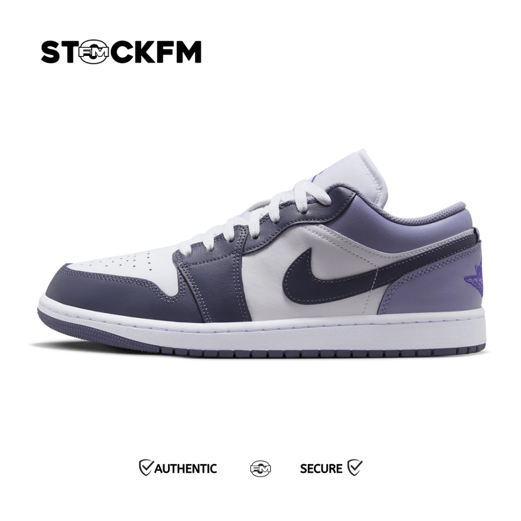 Nike Air Jordan 1 Low White Indigo Haze Dark Blue Grey Original