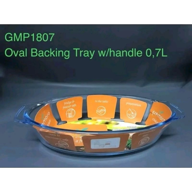FREMORO Loyang Baking Oval 0,7 L / Loyang Kaca / Oven Safe / Loyang Baking