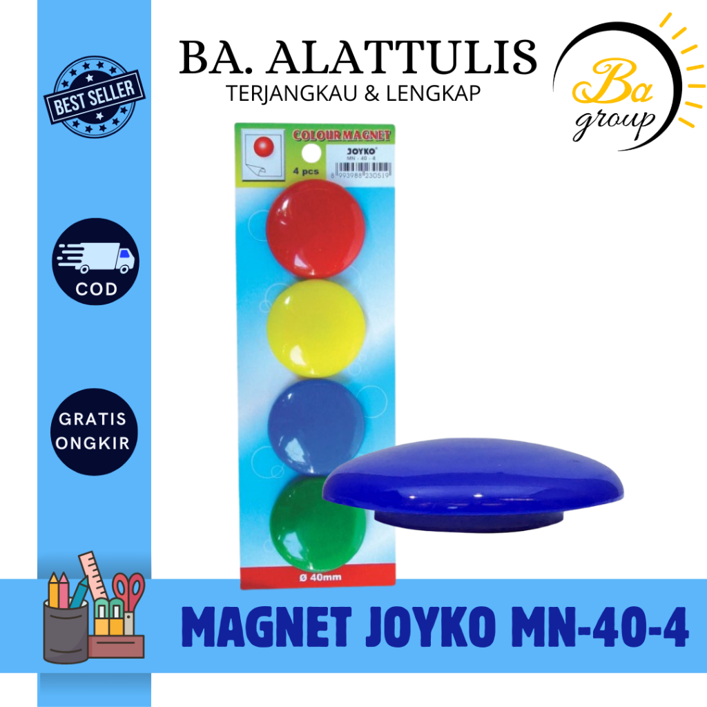 

Magnet Warna / Magnet Papan Tulis Joyko MN-40-4 - BA.ALATTULIS