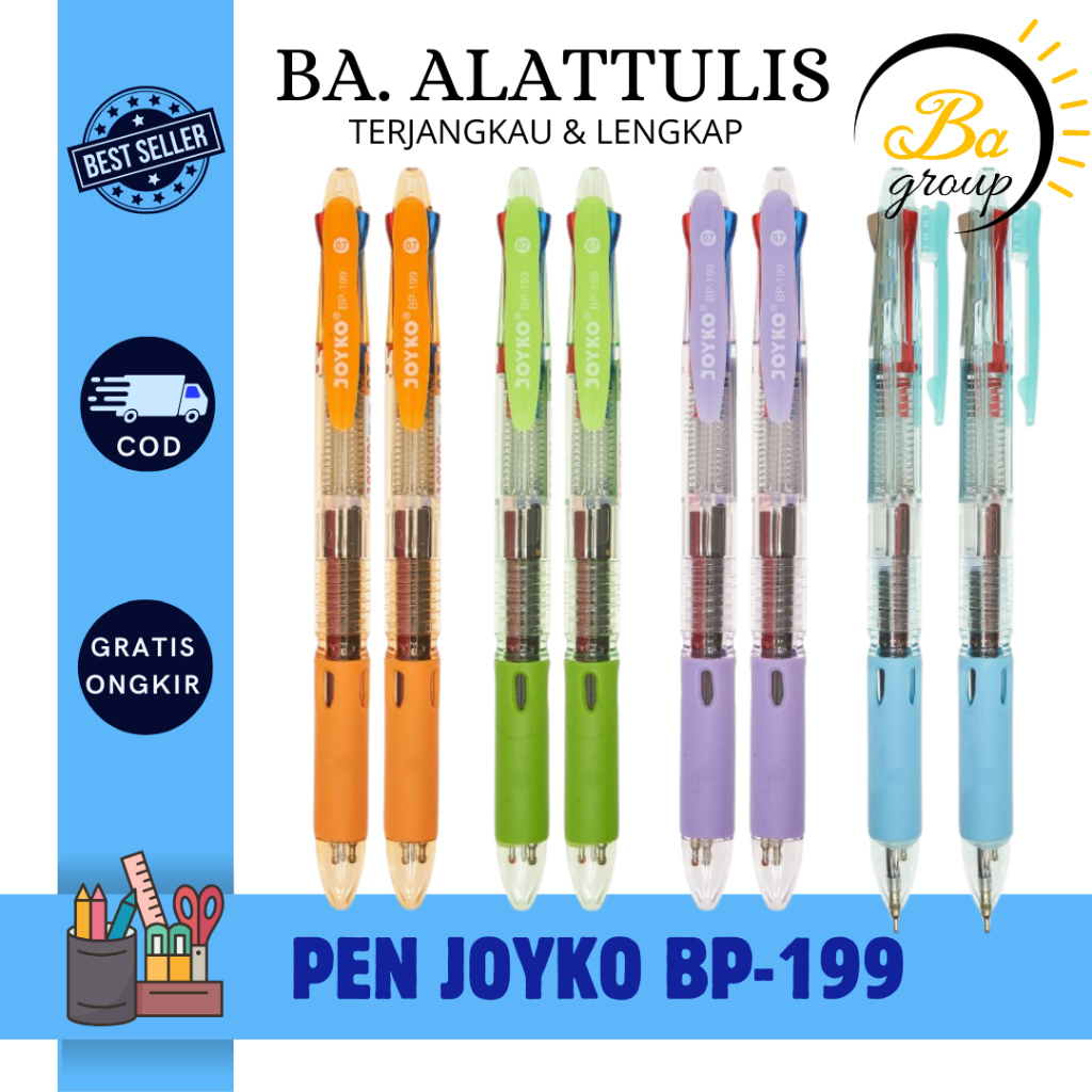 

Ball Pen / Pulpen / Pena Joyko BP-199 / Trico/ 0.7 mm/ 3 Warna/ Colors - BA.ALATTULIS
