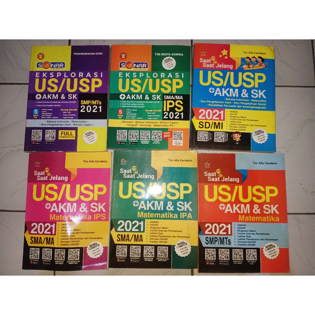 Buku Pelajaran (Buku US/USP untuk SD-SMP-SMA tahun 2021)