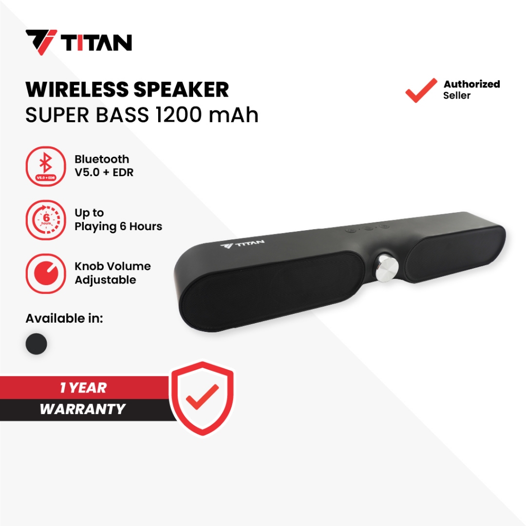 Titan BS-01 Wireless Speaker Super Bass 1200mAh-Bluetooth 5.0+EDR