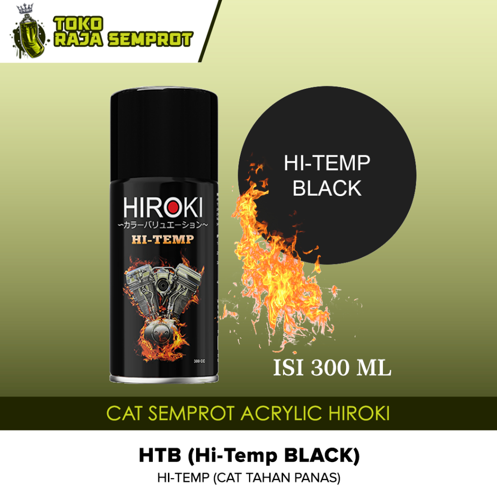Pilok Cat Semprot Knalpot Motor Pilox Hiroki Paint Hi Temp Black Silver Cat Mesin Tahan Panas