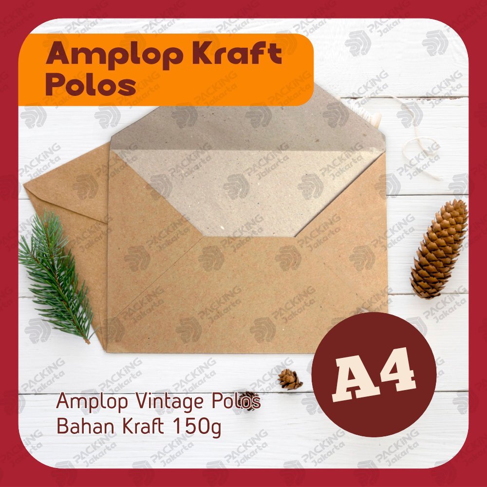 

Custom Sablon Amplop A4 Amplop Vintage Kraft 150 gr Free Design | Uk. 31x22 cm