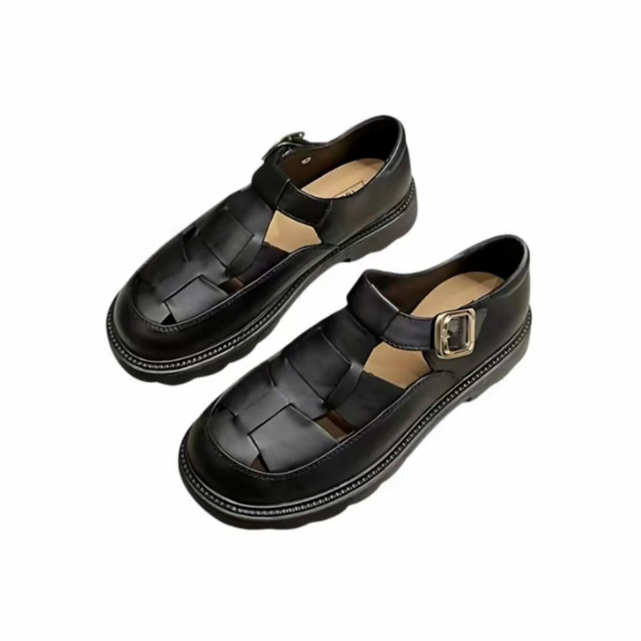 VEBLEN OFFICIAL Sepatu Wanita Model Fisherman Bahan Eva Rubber Korea Style Model Gesper Mewah