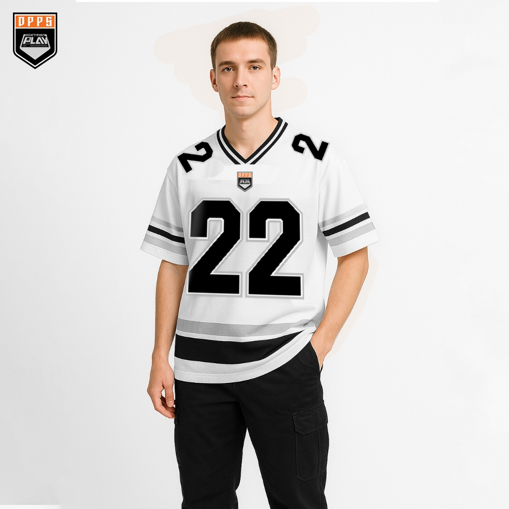 Don't Play Play -  NFL OVERSIZE WHITE 22 Casual Unisex Streetwear Jersey Premium S - XXL