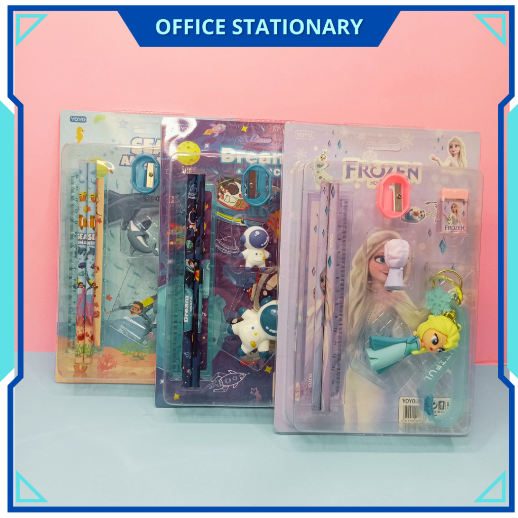 

OFS STATIONERY PENSIL SET + GANTUNGAN KUNCI & PENGHAPUS KARAKTER