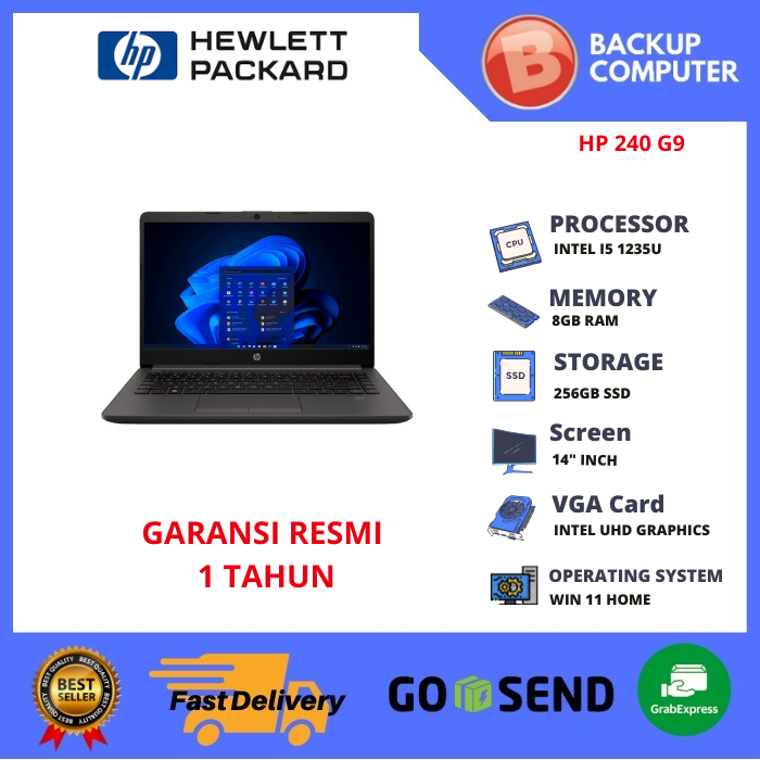 LAPTOP HP 240 G9 A9VA2AT INTEL I5 1235U 8GB RAM