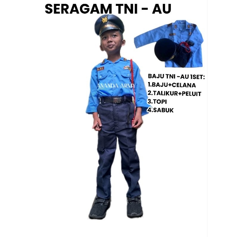 BAJU SERAGAM ANAK TNI AU/KOSTUM TNI ANGKATAN UDARA