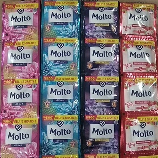 MOLTO PEWANGI PAKAIAN SEKALI BILAS SACHET/RENTENG/RENCENG ISI 12+1 SACHET[LM]