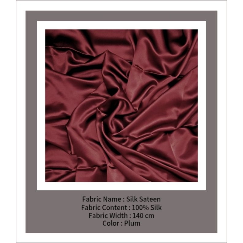JAHAN-ARA™ - BLP - Plum - Kain Satin - Kain Silk - Kain Sutra - Kain Satin Premium - Kain Silk Premi