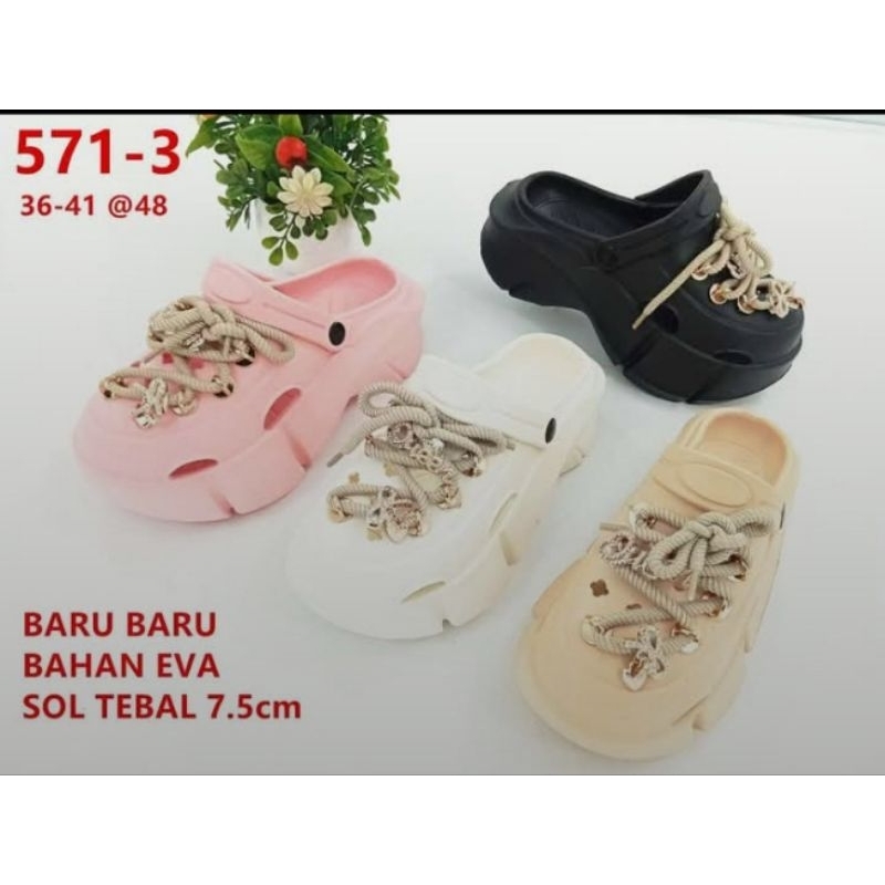 Sandal Kodok Wanita Kekinian Sandal Fuji Wedges lucu