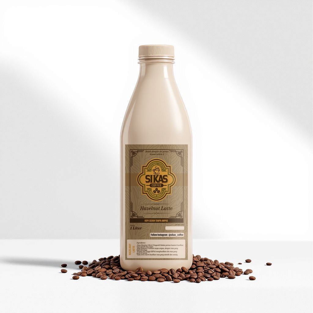 

Sikas Coffee Hazelnut Latte Botol 1 Liter Kopi Instan tinggal shaker atau kocok