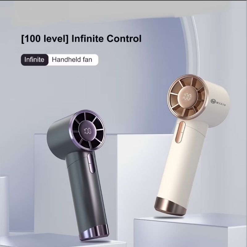 Kipas angin portable turbo M12 baterai 4000mAh kipas mini genggam tangan di lengkapi dengan tampilan