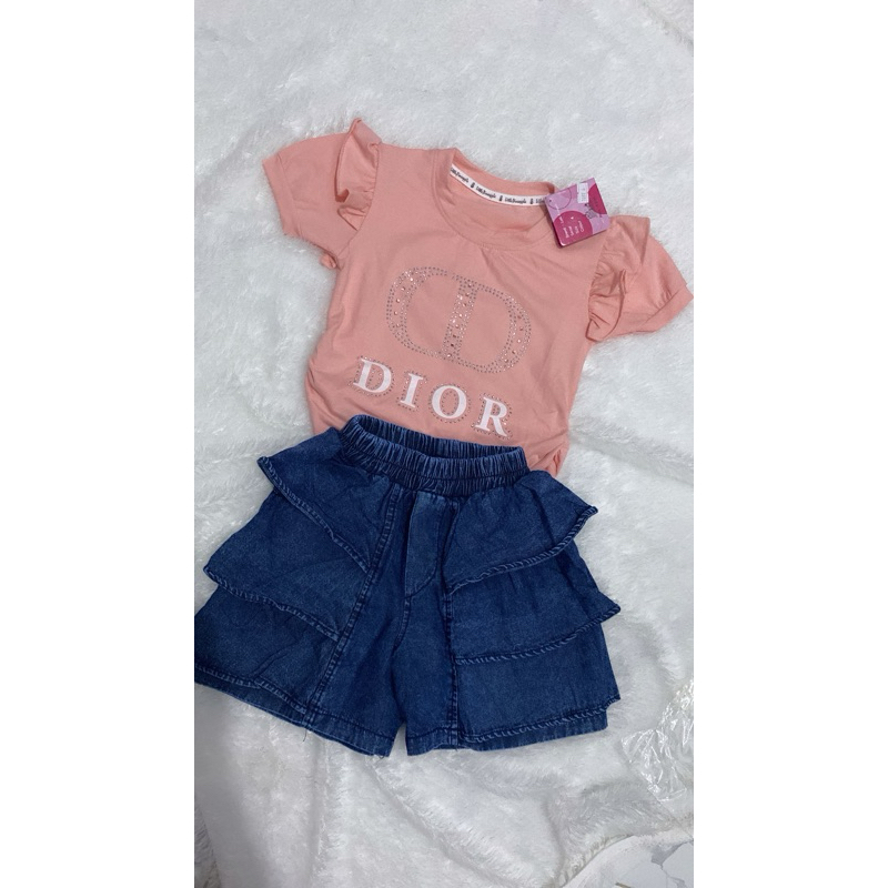 setelan hotpan anak dior size 2-7th