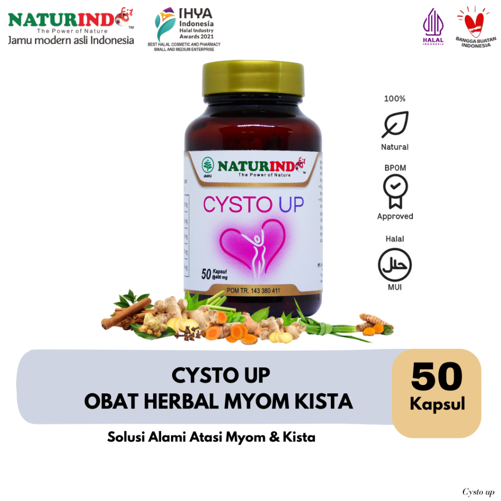 Obat Kista Miom Kista Ovarium Kista Bartholin PCOS Endometriosis Cysto up Jamu Herbal Naturindo