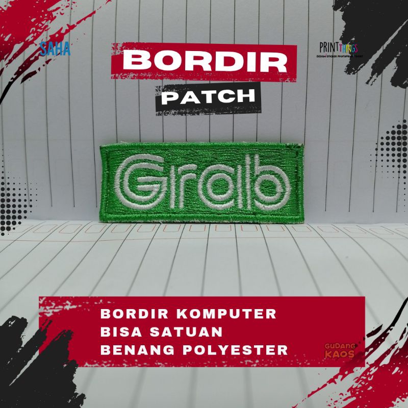 PATCH EMBLEM BORDIR LOGO GRAB