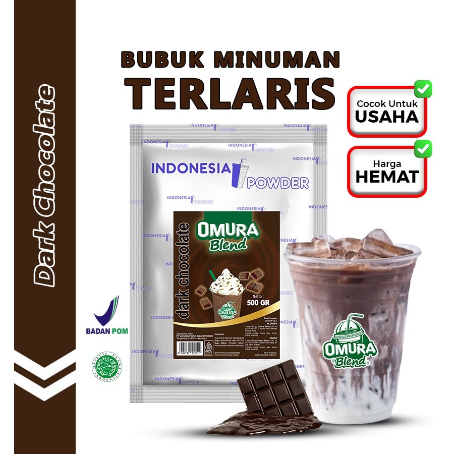 

OMURA Blend Bubuk Minuman Premium Rasa Dark Chocolate / Dark Coklat Powder Drink 500 GR Omura Powder