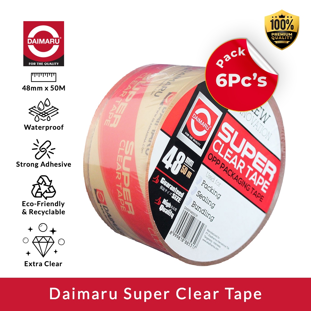 

Daimaru OPP Lakban Bening Super Clear Tape 48mm x 50M 6Pcs