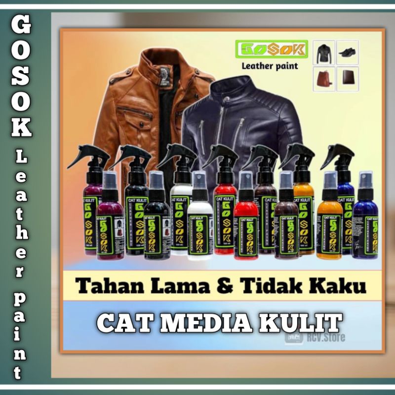 Cat kulit GOSOK semir jaket sepatu tas dompet kulit asli cat media kulit asli lentur tahan luntur