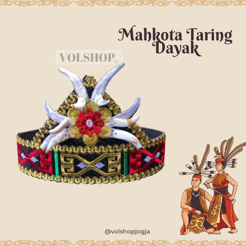 AKSESORIS ADAT DAYAK ACCESSORIES KOSTUM SUKU DAYAK KALIMANTAN MAHKOTA DAYAK MAHKOTA SUKU KALIMANTAN 
