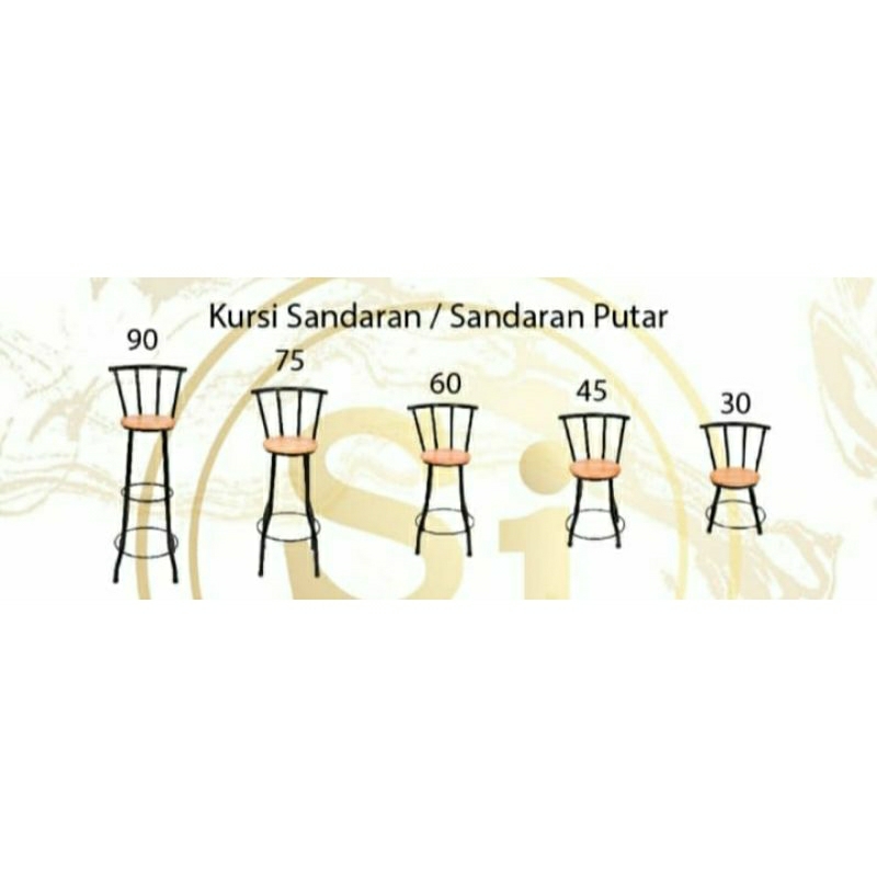 Kursi Bar Kayu Sandaran Putar - Kursi Kayu Sandaran
