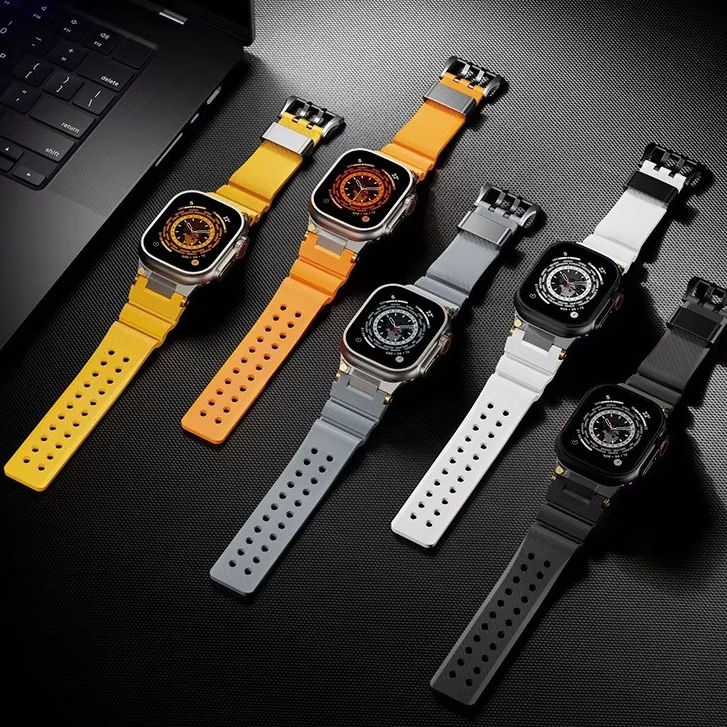 Strap Rocky Norman Silicone Rubber PREMIUM Apple Watch Series ULTRA 1 2 49mm 46mm Tali Jam iWatch Se